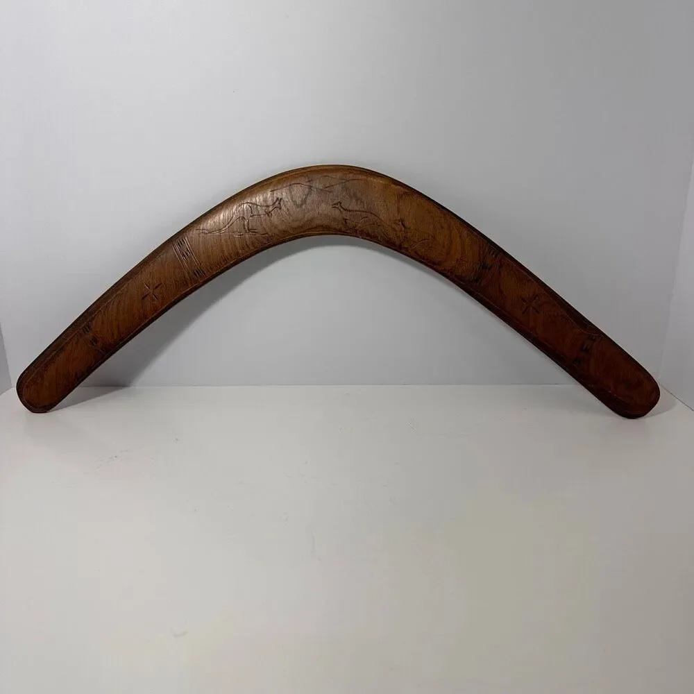 Vintage Wooden Australian Returning Boomerang by Stephen Silady
